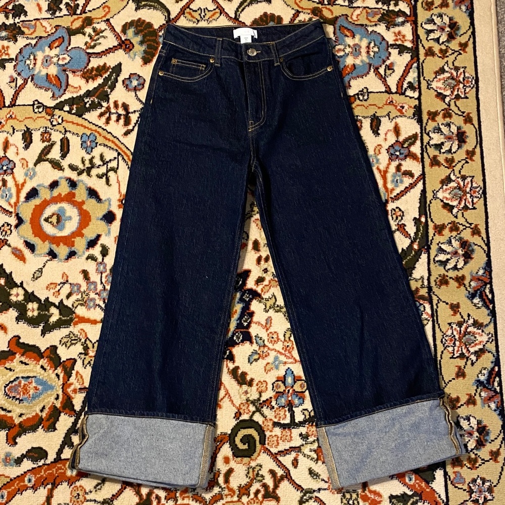 H&M Dark Blue Wide Leg Jeans